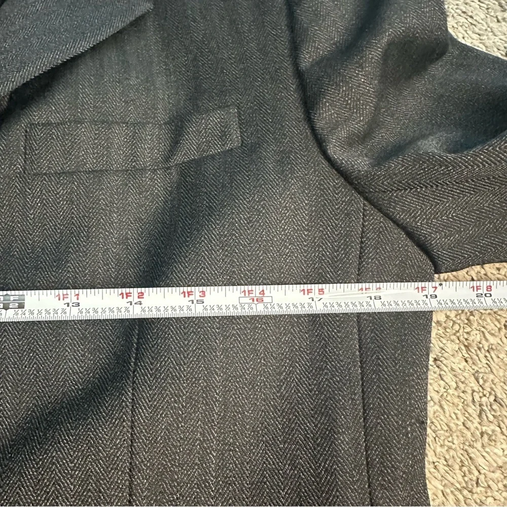 Lauren Ralph Lauren Equestrian Herringbone Wool blazer 10 gray preppy old money - Picture 12 of 13